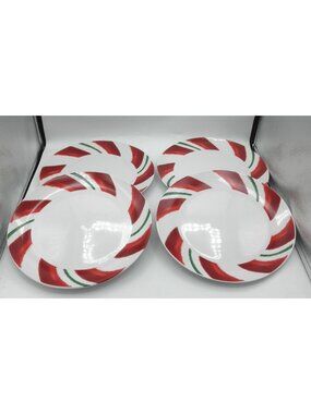 Ornaments Peppermint by American Atelier 10-3/8 In, Dinner Plates Set 4 AATORNAM